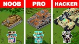 Minecraft NOOB vs PRO vs HACKER: FAMILY TANK HOUSE BUILD CHALLENGE / Animation