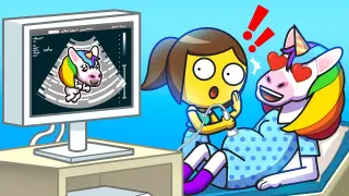 Unicorn Woman Has A BABY!? | A Stressful Hospital Trip | emojitown