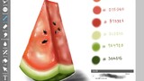 คลิปวาดภาพเพลินๆibispaint x watermelon 🍉#artwork