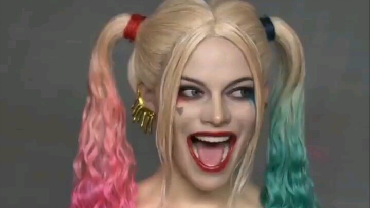 Harley Quinn open mouth version of high-fidelity hand sculpture
