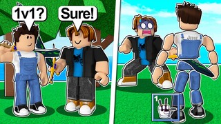 I CHALLENGED HIM TO A SWORD 1V1! (But I had The CHOP FRUIT!) Roblox Blox Fruits