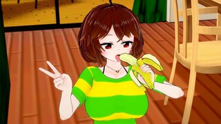 The big and cute Chara is just eating a banana