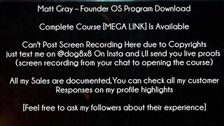 Matt Gray Course Founder OS Program Download