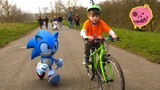 Real Sonic Hedgehog vs kids race - Who's faster?