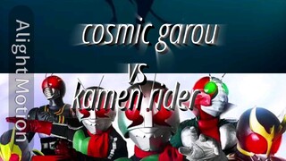 cosmic garou vs kamen rider