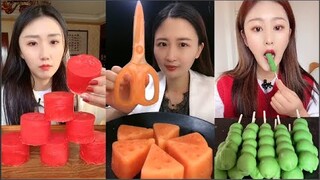 Thánh Ăn Đá Lạnh Như Ăn Kẹo Ngọt, Ăn Trái Cây Bộc Chocola - ASMR Ice Crunchy Eating sound#64