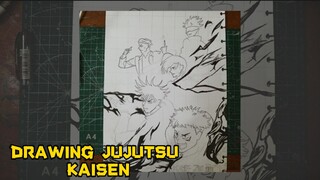 Menggambar karakter jujutsu kaisen