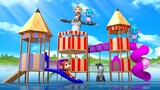 Funny Animals and Gorilla with Forest Animals Play Wooden Pencil Slider Game in Zoo 3D Comedy Video