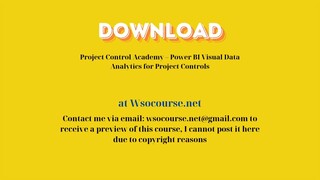 [GET] Project Control Academy – Power BI Visual Data Analytics for Project Controls