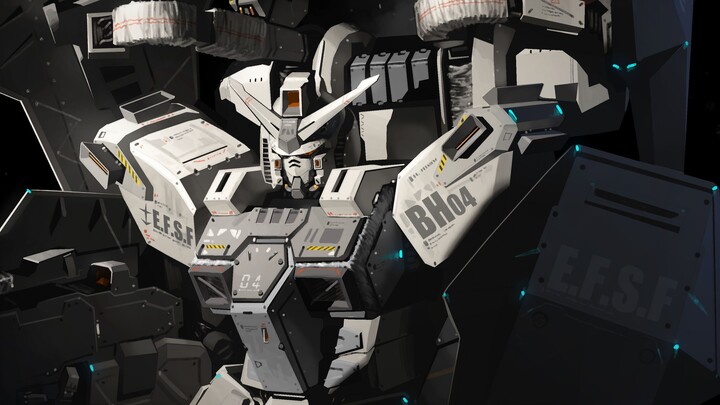 [Thick Coat] Thunder Zone, Sir Four Shields! Full Armor Gundam, real color version. 【Photoshop】【Pain