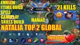 Natalia Maniac Gameplay - Score (21-2-2) Top 2 Global Michael - Mobile Legend 2020-JAN