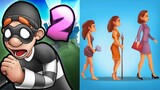 Robbery Bob 2 vs Human Evolution Run 3D Gameplay Android,ios Part 6