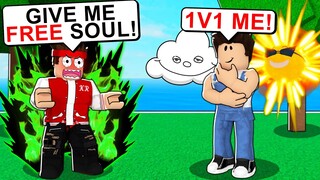 I 1v1'd Him For A FREE Soul Fruit! Roblox Blox Fruits