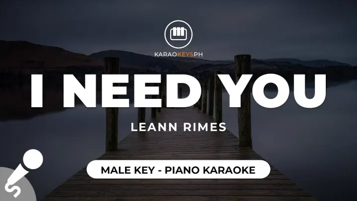 I Need You - LeAnn Rimes (Male Key - Piano Karaoke)