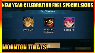 FREE SPECIAL SKINS!! MOONTON TREATS!! “NEW YEAR CELEBRATION EVENT” || MOBILE LEGENDS BANG BANG