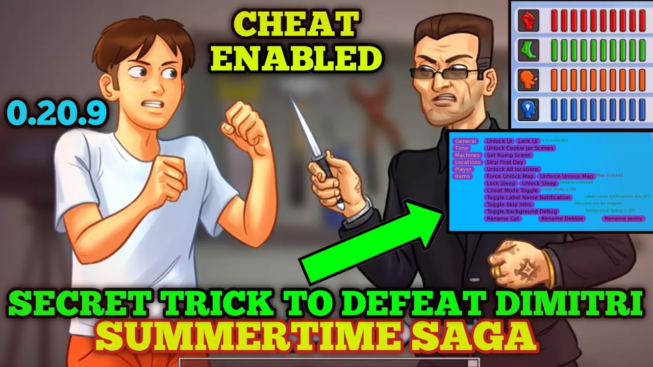 SECRET TRICK TO DEFEAT DIMITRI | SUMMERTIME SAGA 0.20.9 UNLOCK SECRET  TRICK|UNLOCK ANYTHING YOU WANT - BiliBili