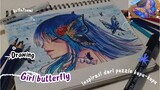 Drawing Girl butterfly 🦋💙//inspiration by puzzle butterfly into character 🦋