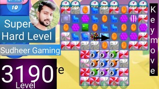 Candy crush saga level 3190 । Super Hard level ।No boosters । Candy crush saga 3190 । Sudheer Gaming