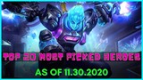 TOP 20 MOST PICKED HEROES IN MOBILE LEGENDS 2020