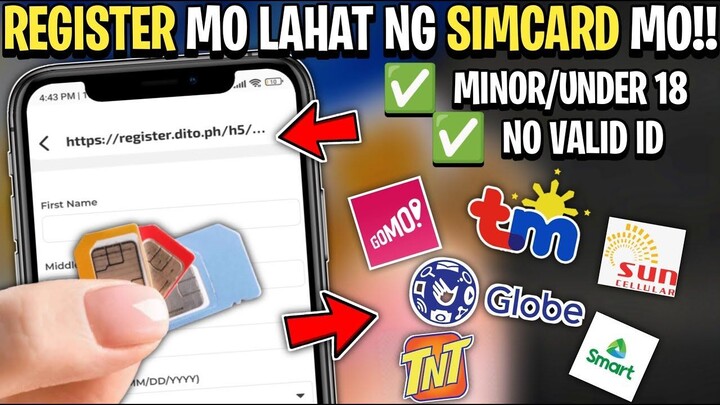 Paano Mag REGISTER Ng Globe,Tm,Gomo at Smart,Sun,Tnt SIMCARD Para Sa Simcard Registration Law?