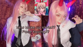 Power Cosplay From Chainsaw Man (Make up Tutorial )