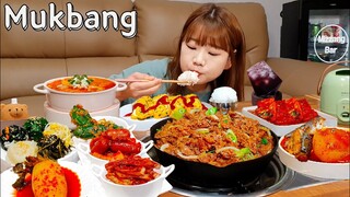 🍱13찬불고기정식+돼지김치찌개🥘 한식집밥 땡기면 갓성비 전통시장으로 GoGo🏍 KOREAN HOME MEAL MUKBANG ASMR EATINGSHOW REALSOUND 요리 먹방