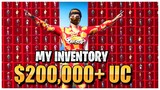 My $200,000 UC Account In PUBG Mobile | Full Inventory