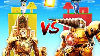 TÔ GÀ THỬ THÁCH 24H ĐẠI CHIẾN ĐẢO CLOCK MAN VS DRILL MAN TRONG MINECRAFT*NGƯỜI ĐỒNG HỒ VS MŨI KHOAN