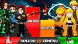 TANJIRO VS ZENITSU Power Levels / Demon Slayer Power Levels Comparison
