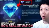 Gosu General spent 18,000 diamonds ALL IN to Dig Diamonds event | Mobile Legends
