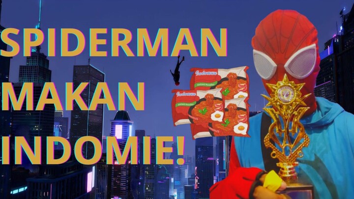 spiderman scarlet spider memasak mie instant