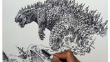 Menggambar Sketsa Raja Para Monster - Godzilla
