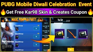 Diwali Celebration New Event In Pubg Mobile 😍 | Get Free Kar98 Skin & Creates Coupon