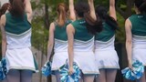 Japanese high school cheerleader dancing