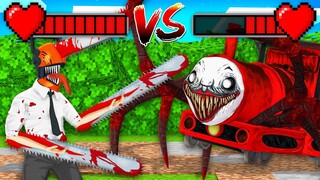 Monster School: Chainsaw Man Denji vs Choo Choo Charles Train Battle - Minecraft Animation