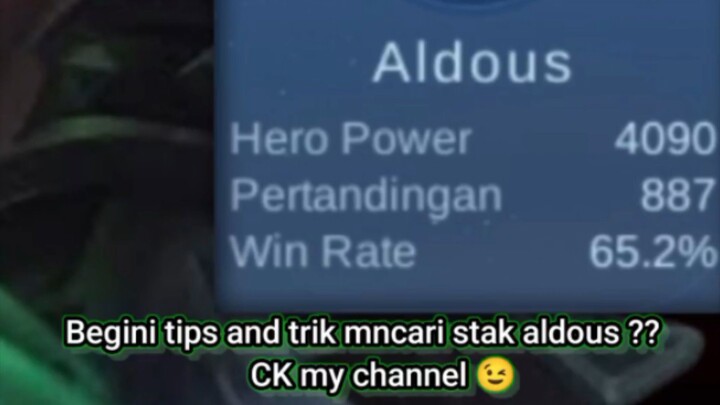 aldous triple kill? di mitixhal honor? tutorial stak aldous ck my yt 😀