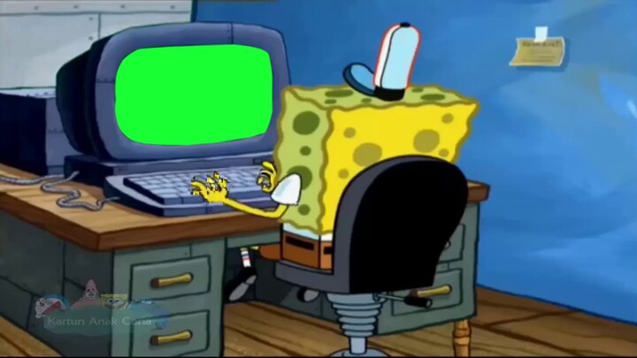 Template + Green Screen Spongebob Normal Main Komputer...