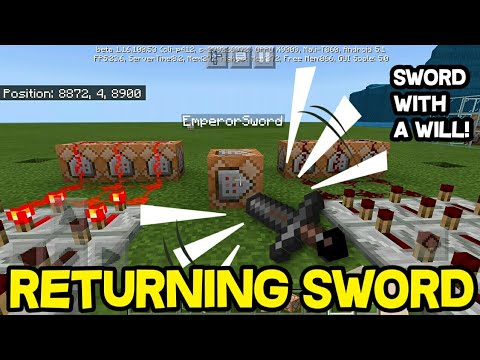 Returning Sword in Minecraft using Command Block Tricks Tutorial - Bilibili