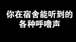 你在宿舍能听到的各种呼噜声