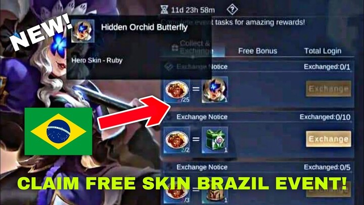 NEW! BRAZIL FREE SKIN EVENT! CARNIVAL CELEBRATION EVENT BRAZIL MLBB