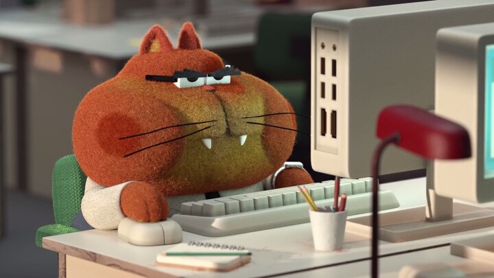 [Animasi 3D] Film pendek animasi Zhiyu Office Cat and Fish - Time For Coffee