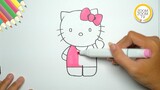 Hướng dẫn cách vẽ Mèo Hello Kitty dễ thương - How to draw a Hello Kitty | Zoom Zoom TV