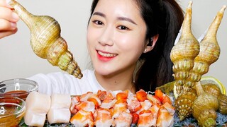 [ONHWA] Raw conch + raw scallop chewing sound!