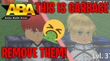 REMOVE SHIROU AND SABER FROM ABA FOR THE LOVE OF GOD SNAKEWORL | Anime Battle Arena