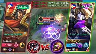 GLOBAL DYRROTH VS NEW STRONG BUFFED LAPU LAPU IN MYTHIC GLORY RANK | INTENSE MATCH | BEST BUILD MLBB