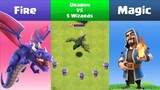 Every Level Dragon VS Every Level Wizard | Clash of Clans