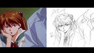 Penghargaan gambar garis asli akhir EVA TV yang diselesaikan oleh Shinji Ikari