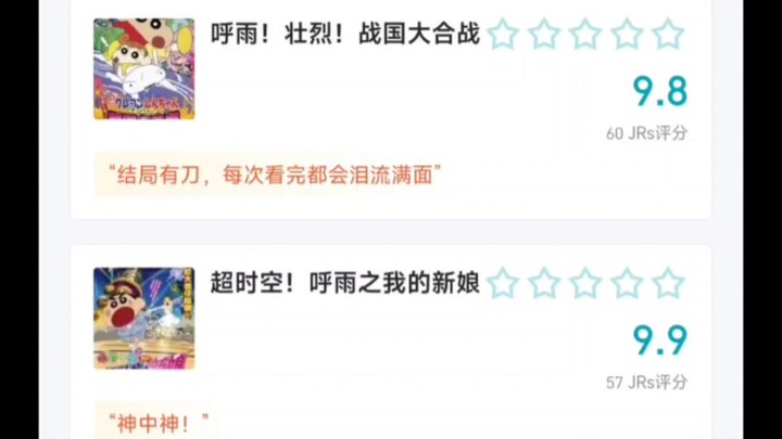 虎扑童年评分：蜡笔小新剧场版大赏
