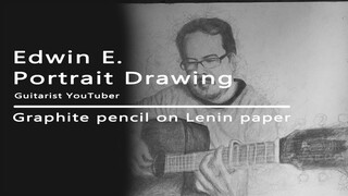 Graphite on lenin paper | "Edwin E. and his guitar"
