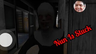 The nun is stuck on behind the door.The Nun (V1.0) Stuck Glitch